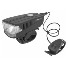 Extol - Светодиодный аккумуляторный велосипедный фонарь со звонком LED/5W/1200mAh/3,7V IPX4