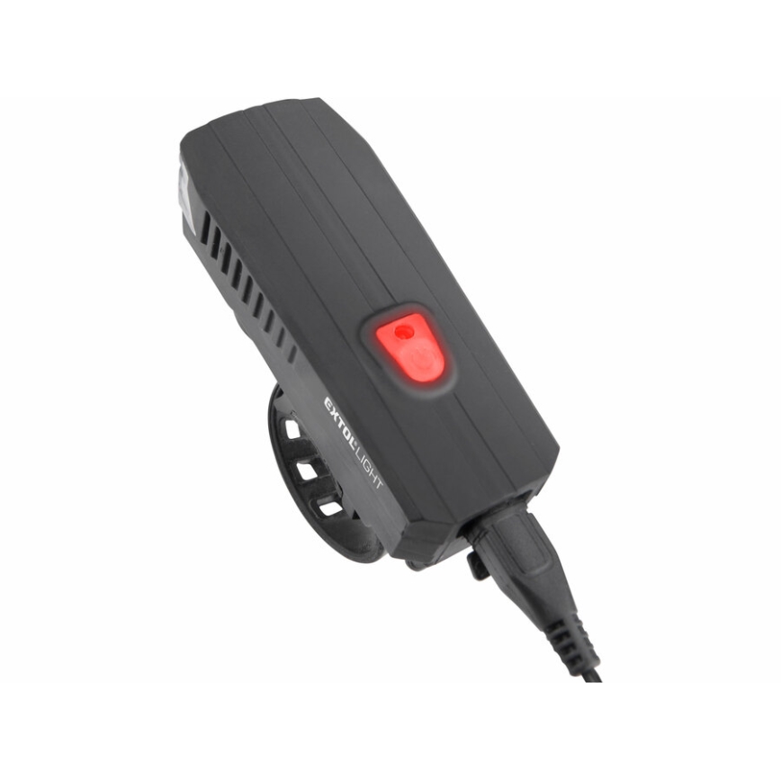 Extol - Світлодіодний акумуляторний ліхтарик з клаксоном для велосипеда LED/5W/1200 mAh/3,7V IPX4