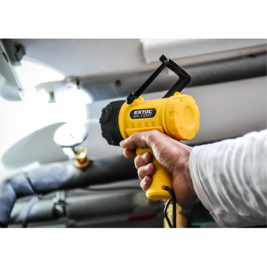 Extol - Світлодіодний ліхтар LED/5W/4xAA IP67 жовтий/чорний