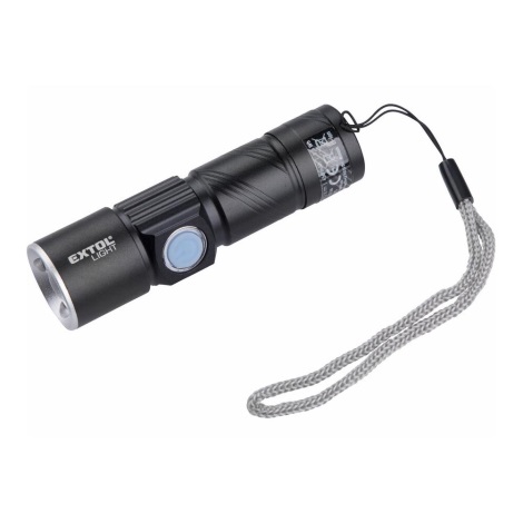 Extol - Світлодіодний акумуляторний ліхтарик LED/3W/450 MAh/3,7V чорний