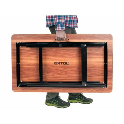 Extol - Складной рабочий стол 100x60 см коричневый/чёрный