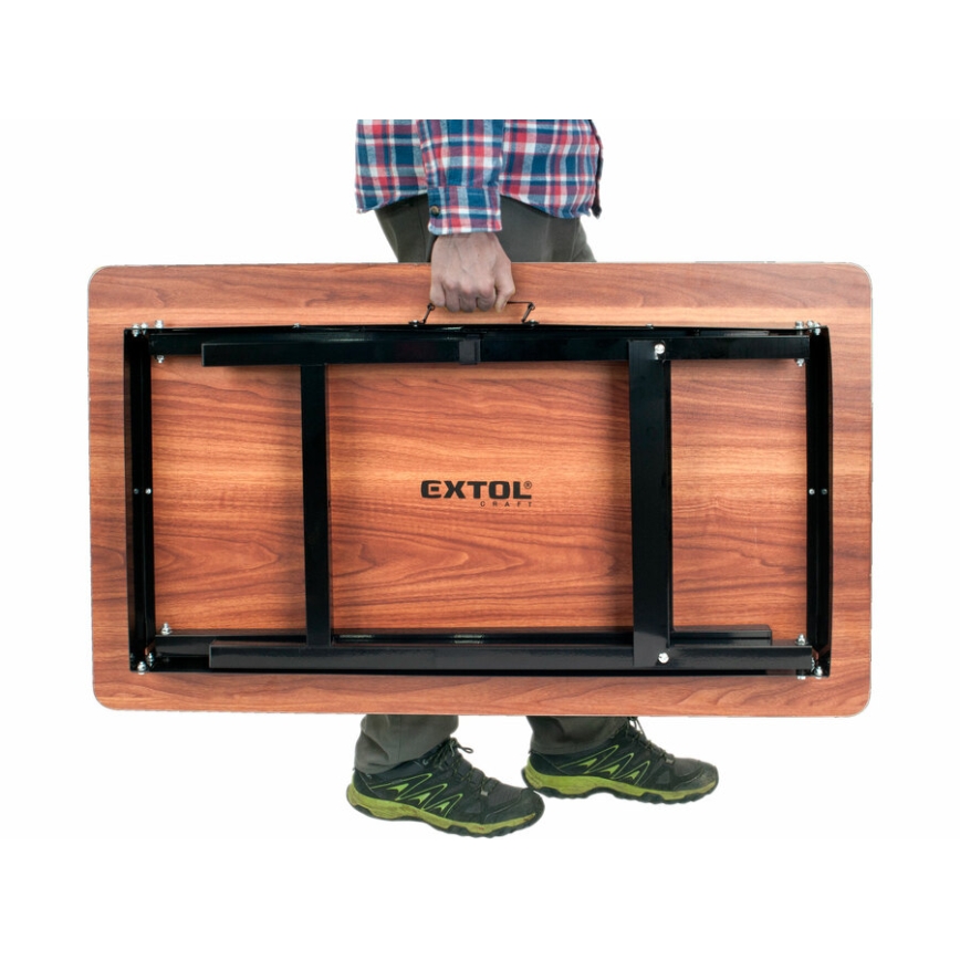 Extol - Складной рабочий стол 100x60 см коричневый/чёрный