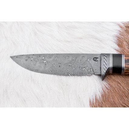 Ексклюзивний ніж з дамаської сталі 12 см бокоте/гебан (чорне дерево)