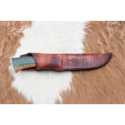 Эксклюзивный нож из дамасской стали 12,7 см дуб/эбен