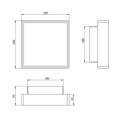 Fabas 3225/61/102 - Технический светильник с датчиком OBAN 1xE27/42W/230V IP65