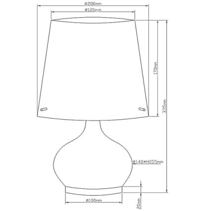 Fabas Luce 2533-34-102 - Настільна лампа ADE 1xG9/25W/230V + 1xE14/60W