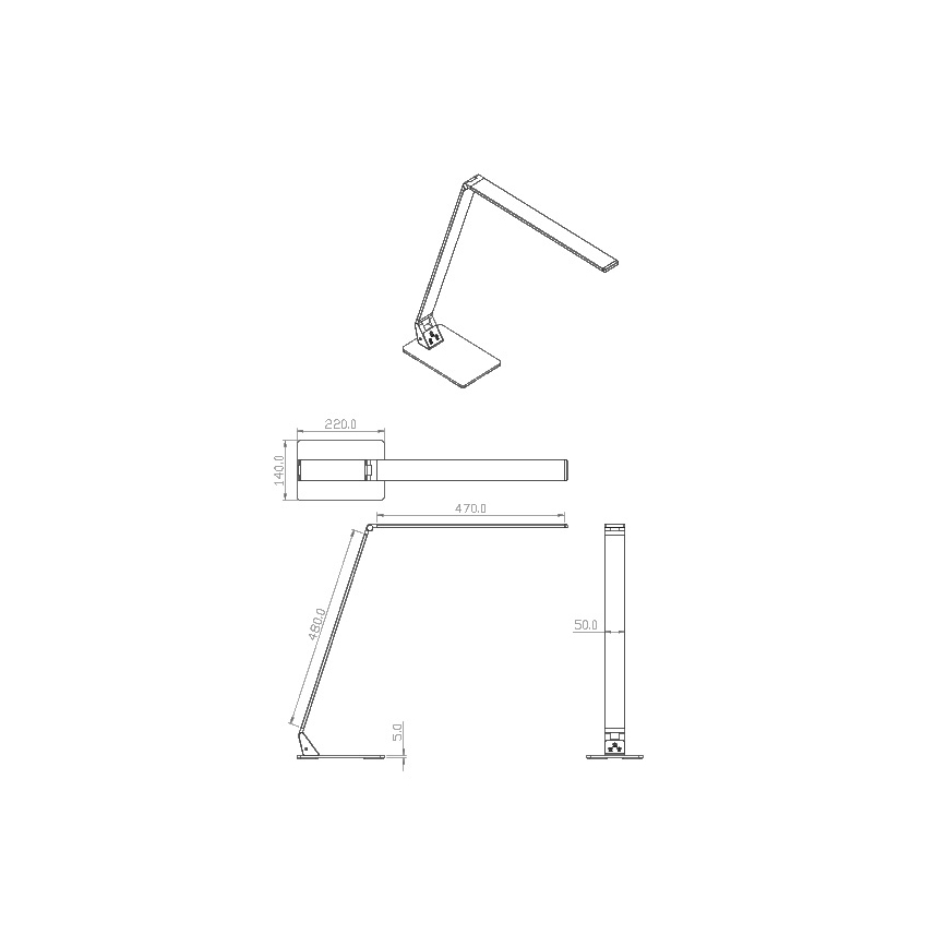 Fabas Luce 3265-30-101 - Світлодіодна регульована настільна лампа WASP LED/12W/230V 3000/4000/5000K чорна