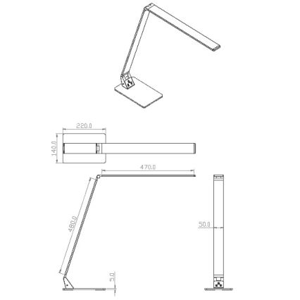 Fabas Luce 3265-30-101 - Настільна LED лампа з регулюванням яскравості WASP LED/12W/230V 3000/4000/5000K чорний