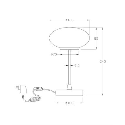 Fabas Luce 3339-30-178 - LED Сенсорна настільна лампа з регулюванням яскравості JAP LED/5W/230V матовий хром