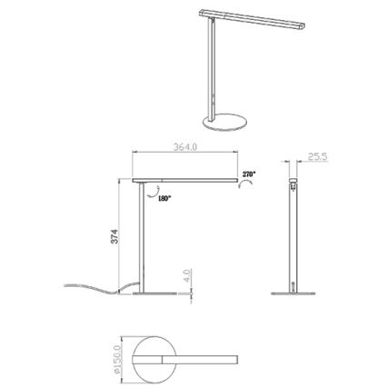 Fabas Luce 3550-30-101 - Светодиодная настольная лампа с регулированием яркости IDEAL LED/10W/230V 3000-6000K черный