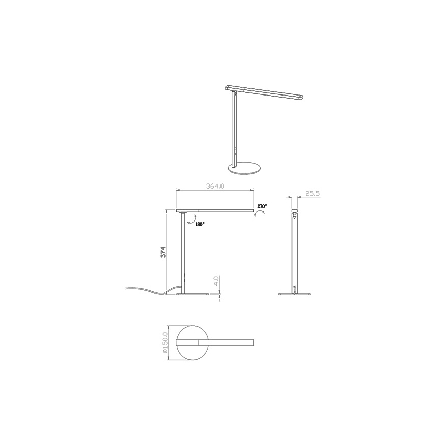 Fabas Luce 3550-30-101 - Светодиодная настольная лампа с регулированием яркости IDEAL LED/10W/230V 3000-6000K черный