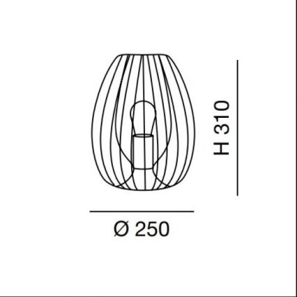 Fabas Luce 3677-34-225 - Настольная лампа CAMP 1xE27/40W/230V золотая