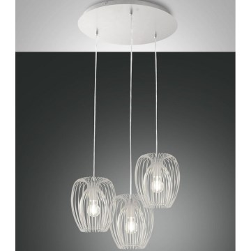 Fabas Luce 3677-47-102 - Підвісна люстра CAMP 3xE27/40W/230V білий