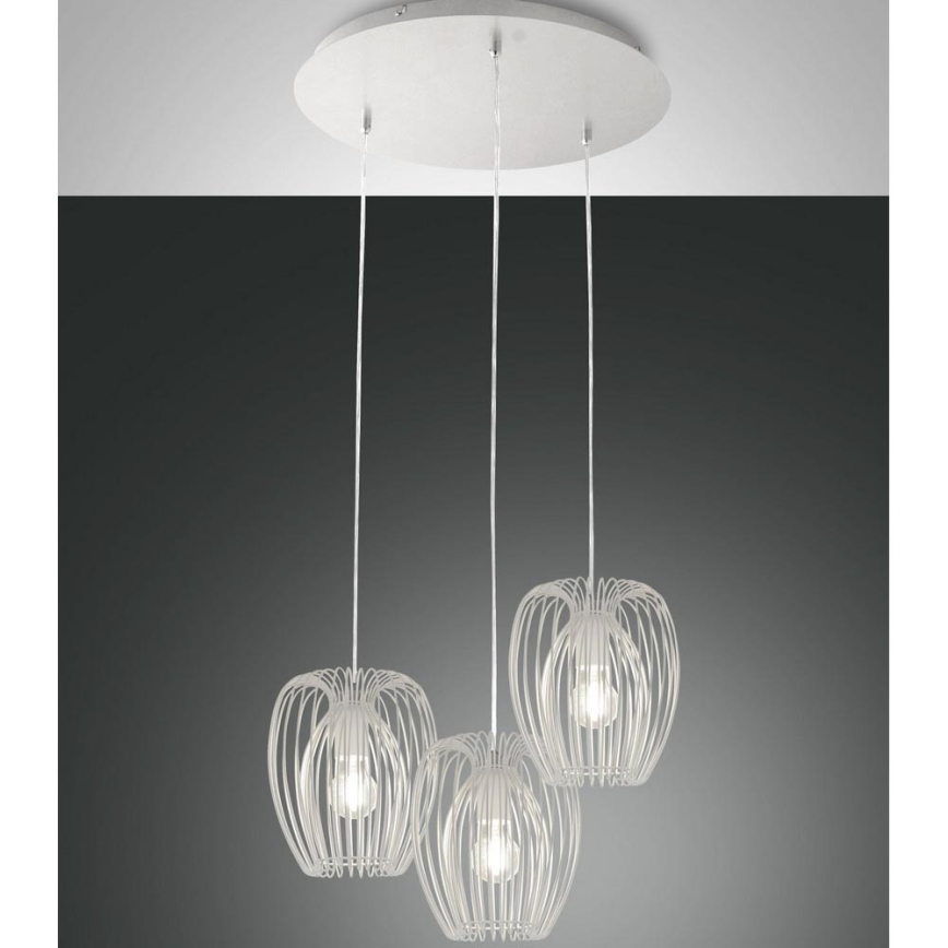 Fabas Luce 3677-47-102 - Підвісна люстра CAMP 3xE27/40W/230V білий