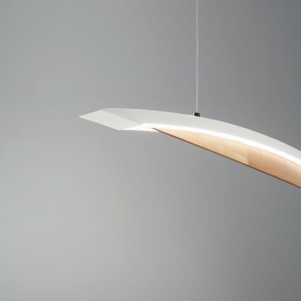 Fabas Luce 3697-40-102 - Светодиодная подвесная люстра с регулированием яркости CORDOBA LED/36W/230V белый/дерево