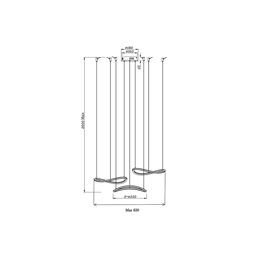 Fabas Luce 3711-47-102 - Світлодіодна підвісна люстра TIRRENO LED/50W/230V