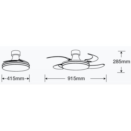 FANAWAY 210664 - Светодиодный потолочный вентилятор с регулированием яркости ORBIT LED/25W/230V бежевый/белый + дистанционное управление