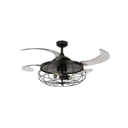 FANAWAY 212920 - Світлодіодний стельовий вентилятор INDUSTRI 3xE27/4W/230V чорний + пульт дистанційного керування
