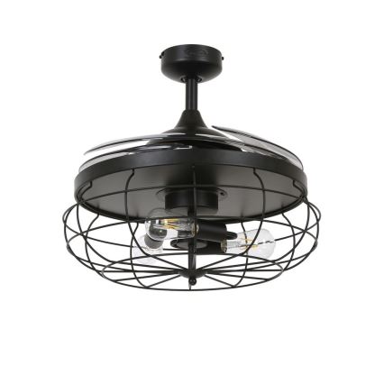 FANAWAY 212920 - Світлодіодний стельовий вентилятор INDUSTRI 3xE27/4W/230V чорний + пульт дистанційного керування