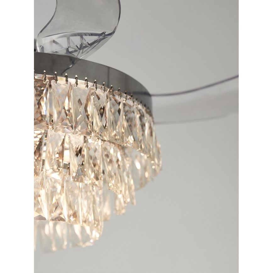 FANAWAY 212923 - Светодиодный потолочный вентилятор VEIL 6xE14/4,5W/230V блестящий хром + дистанционное управление