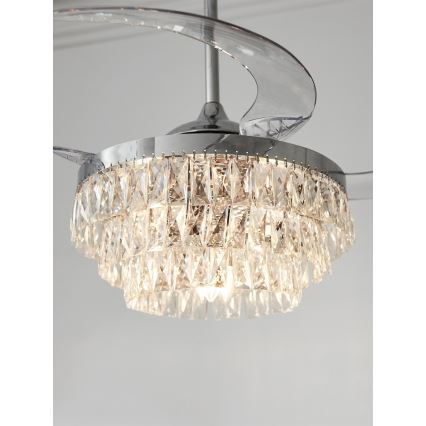 FANAWAY 212923 - Светодиодный потолочный вентилятор VEIL 6xE14/4,5W/230V блестящий хром + дистанционное управление