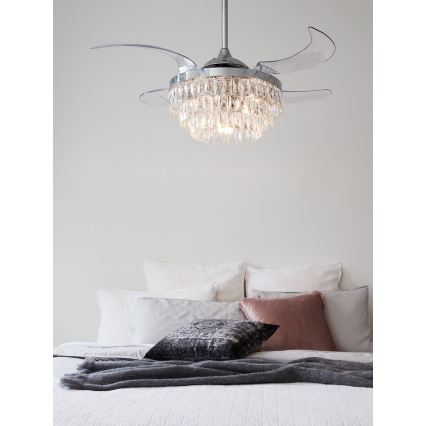 FANAWAY 212923 - Светодиодный потолочный вентилятор VEIL 6xE14/4,5W/230V блестящий хром + дистанционное управление