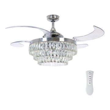 FANAWAY 212923 - Світлодіодний стельовий вентилятор VEIL 6xE14/4,5W/230V глянцевий хром + пульт дистанційного керування