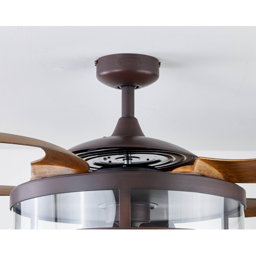 FANAWAY 212925 - Світлодіодний стельовий вентилятор CLASSIC 3xE27/4W/230V коричневий + дистанційне керування
