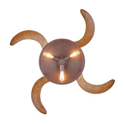 FANAWAY 212925 - Светодиодный потолочный вентилятор CLASSIC 3xE27/4W/230V коричневый + дистанционное управление