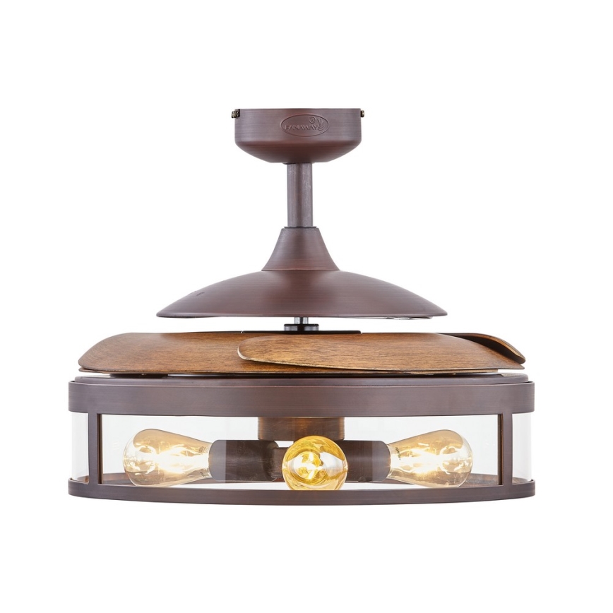 FANAWAY 212925 - Светодиодный потолочный вентилятор CLASSIC 3xE27/4W/230V коричневый + дистанционное управление