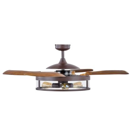 FANAWAY 212925 - Світлодіодний стельовий вентилятор CLASSIC 3xE27/4W/230V коричневий + пульт дистанційного керування