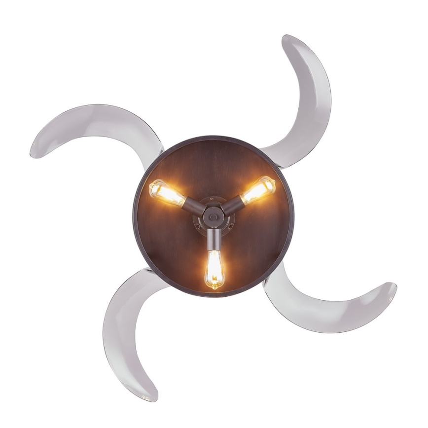 FANAWAY 212927 - Світлодіодний стельовий вентилятор CLASSIC 3xE27/4W/230V чорний + пульт дистанційного керування