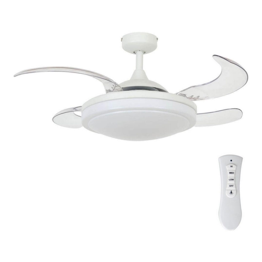 FANAWAY 212980 - Стельовий вентилятор EVORA 2xE27/15W/230V білий + пульт дистанційного керування