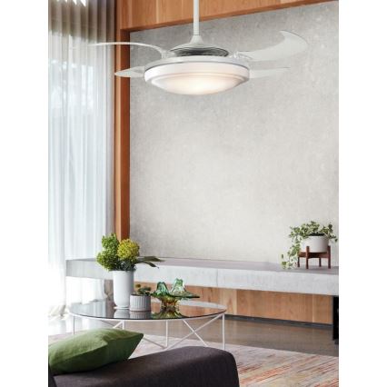 FANAWAY 212980 - Стельовий вентилятор EVORA 2xE27/15W/230V білий + пульт дистанційного керування