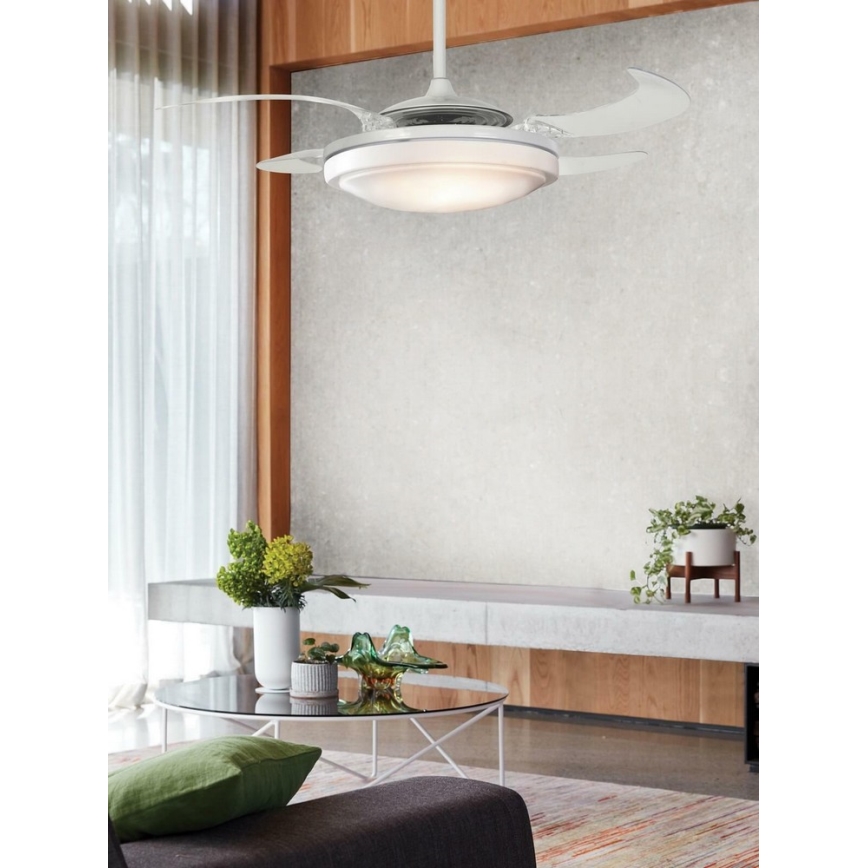 FANAWAY 212980 - Стельовий вентилятор EVORA 2xE27/15W/230V білий + пульт дистанційного керування