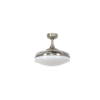 FANAWAY 212982 - Стельовий вентилятор EVORA 2xE27/20W/230V глянцевий хром + пульт дистанційного керування