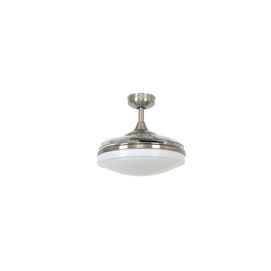 FANAWAY 212982 - Стельовий вентилятор EVORA 2xE27/20W/230V глянцевий хром + пульт дистанційного керування