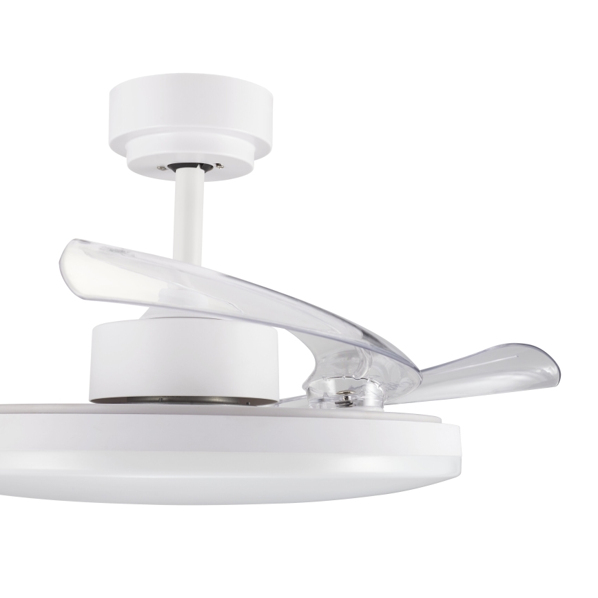 FANAWAY 21612949 - Светодиодный потолочный вентилятор с регулированием яркости STROLL LED/30W/230V 2700/3500/5000K диаметр 106 см белый/прозрачный + дистанционное управление