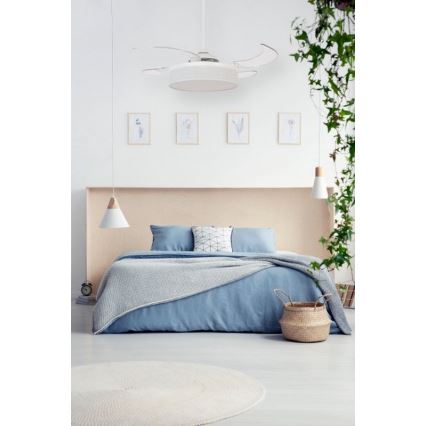 FANAWAY 511030 - Светодиодный потолочный вентилятор FRASER 3xE27/20W/230V белый + дистанционное управление