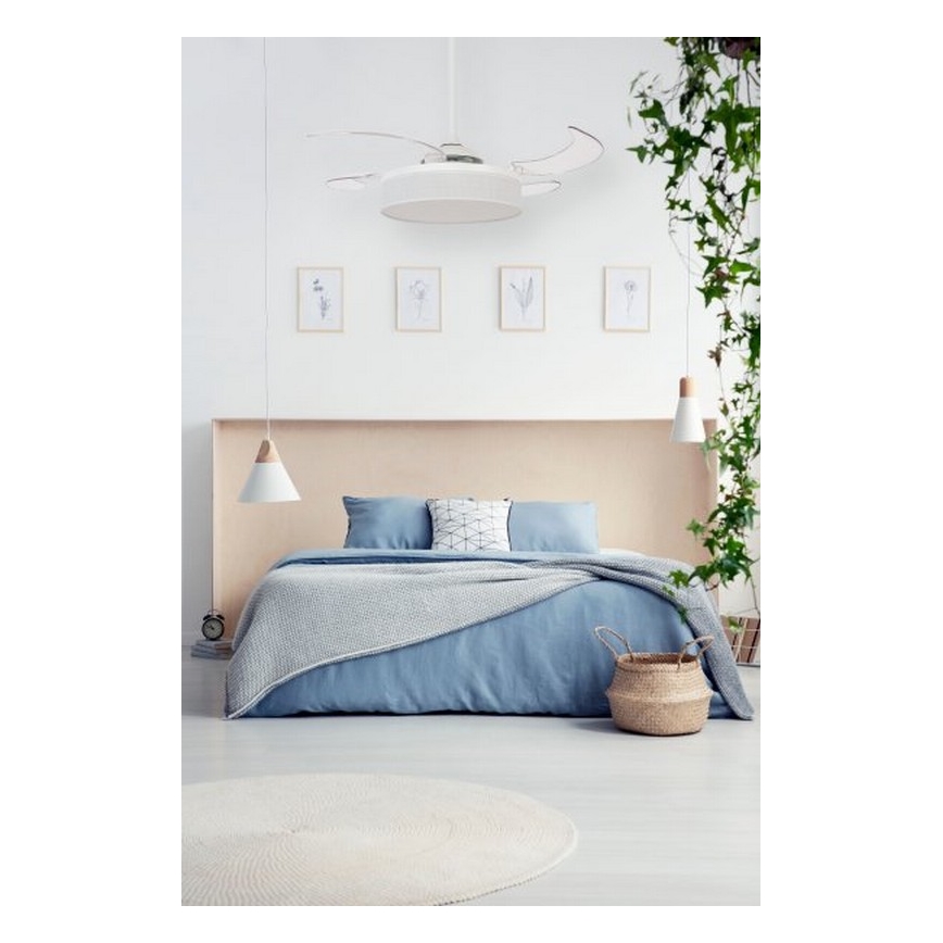 FANAWAY 511030 - Світлодіодний стельовий вентилятор FRASER 3xE27/20W/230V білий + пульт дистанційного керування
