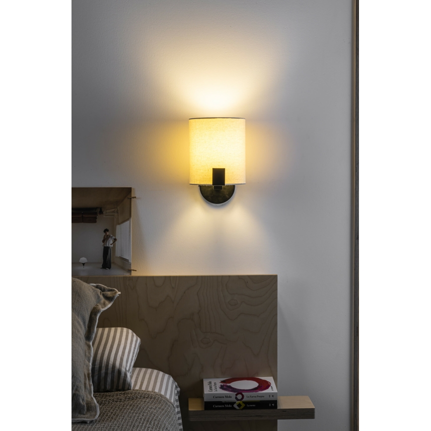 FARO 20053 - Світлодіодна настінна лампа NILA 1xE27/15W/230V + LED/3W кремовий/чорний