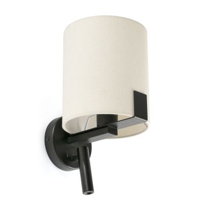 FARO 20053 - Світлодіодна настінна лампа NILA 1xE27/15W/230V + LED/3W кремовий/чорний