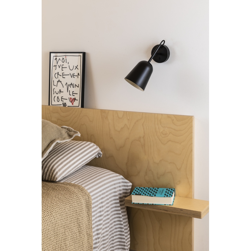 FARO 28257 - Настінна лампа STUDIO 1xE14/8W/230V чорний