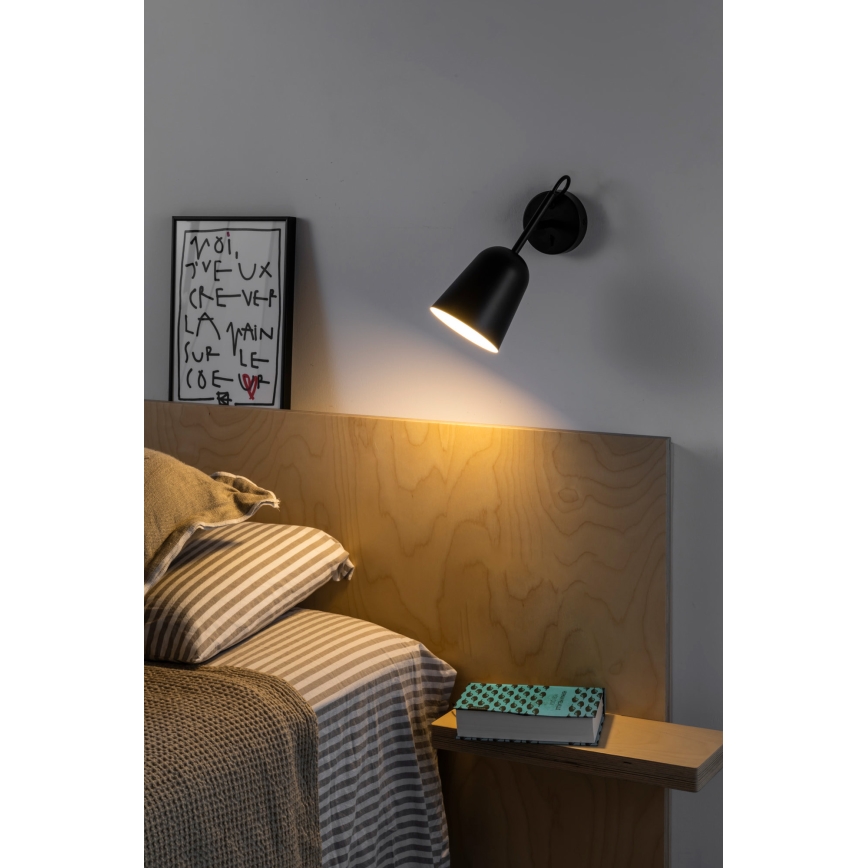 FARO 28257 - Настінна лампа STUDIO 1xE14/8W/230V чорний