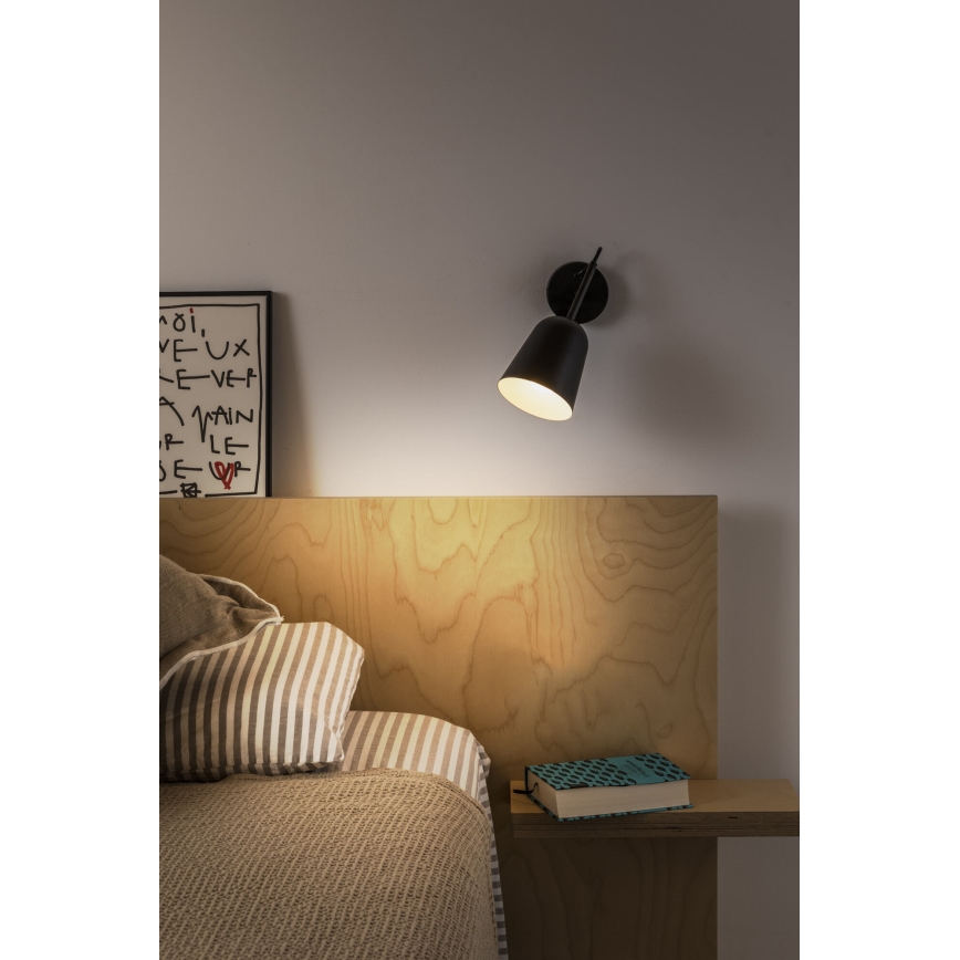FARO 28257 - Настінна лампа STUDIO 1xE14/8W/230V чорний