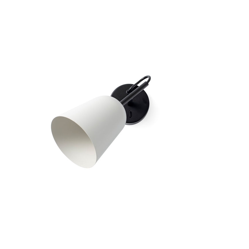 FARO 28258 - Настінна лампа STUDIO 1xE14/8W/230V білий/чорний