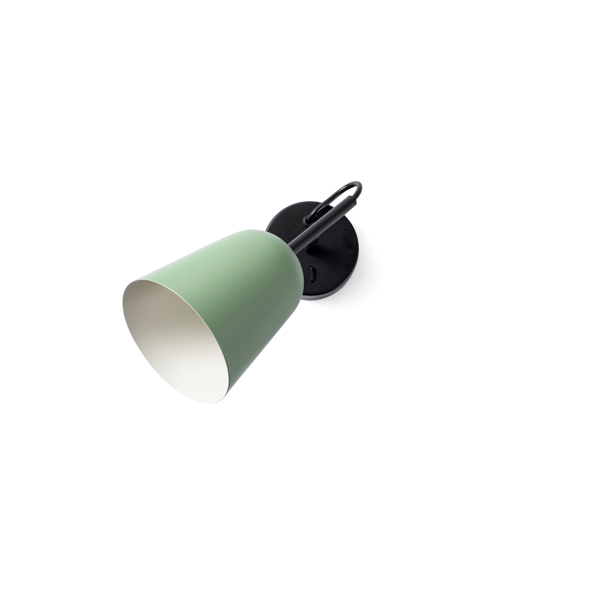 FARO 28259 - Настінна лампа STUDIO 1xE14/8W/230V зелений/чорний