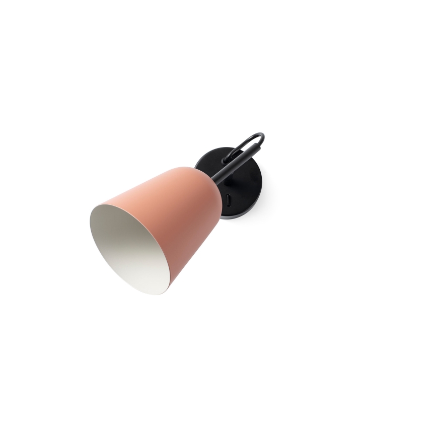 FARO 28275 - Настінна лампа STUDIO 1xE14/8W/230V рожевий/чорний