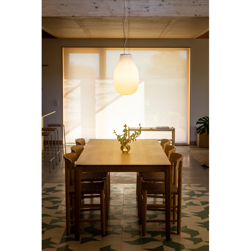FARO 28300 - Підвісна люстра ISABELLE 1xE27/15W/230V діаметр 31 см білий