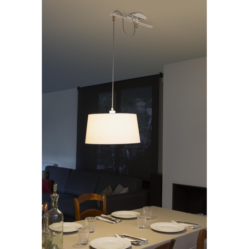 FARO 28394 - Люстра на мотузці FUSTA 1xE27/20W/230V біла